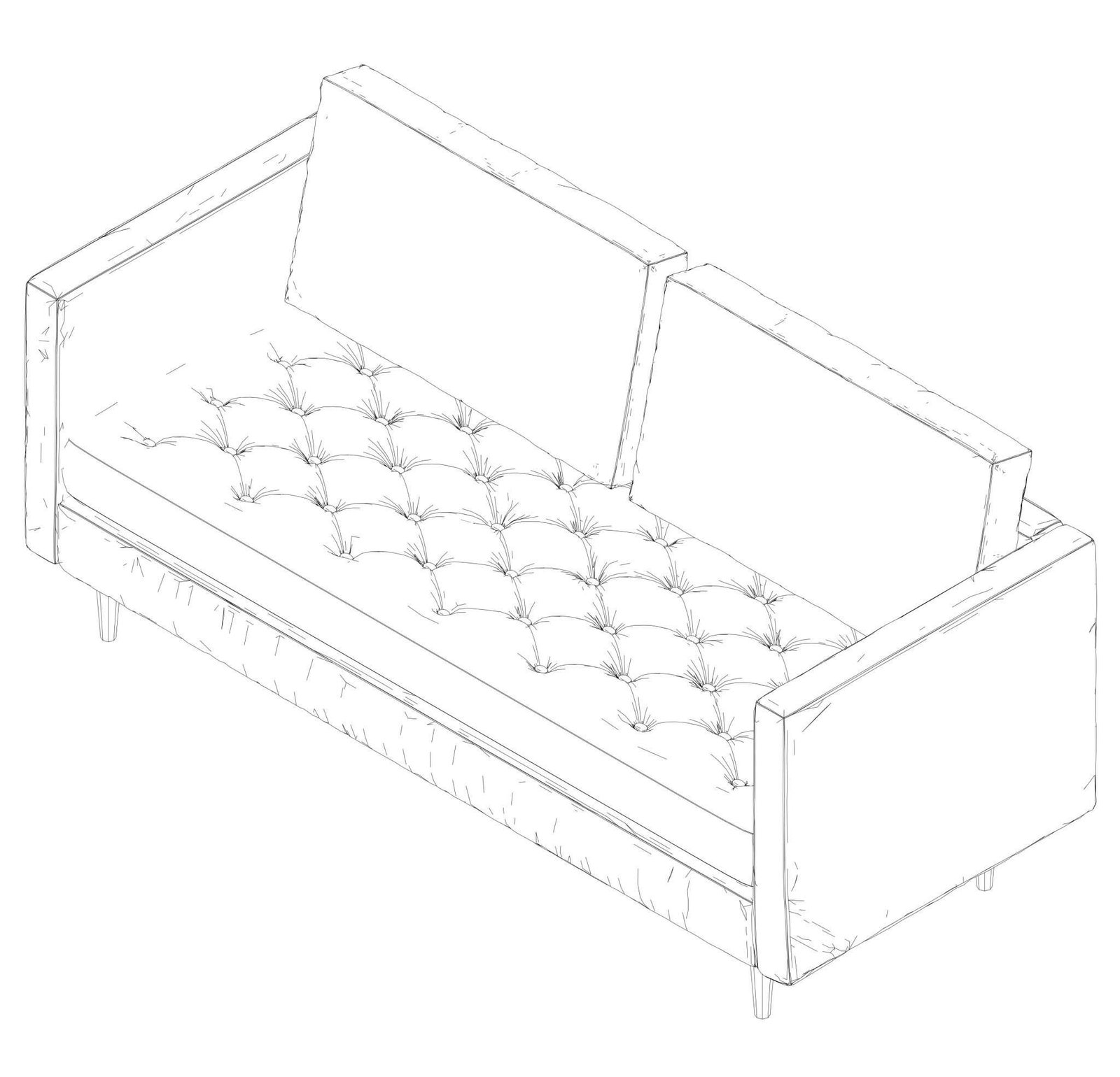 Revit Double sofa 47 Model And Object