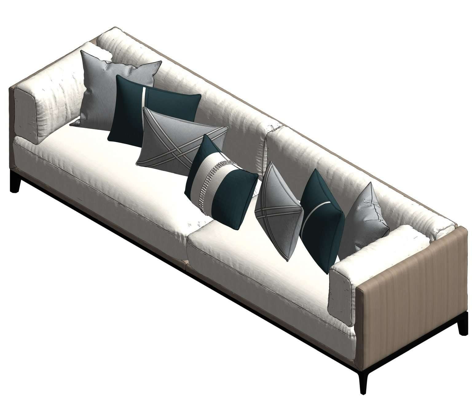Revit Double Sofa 11 Model And Object