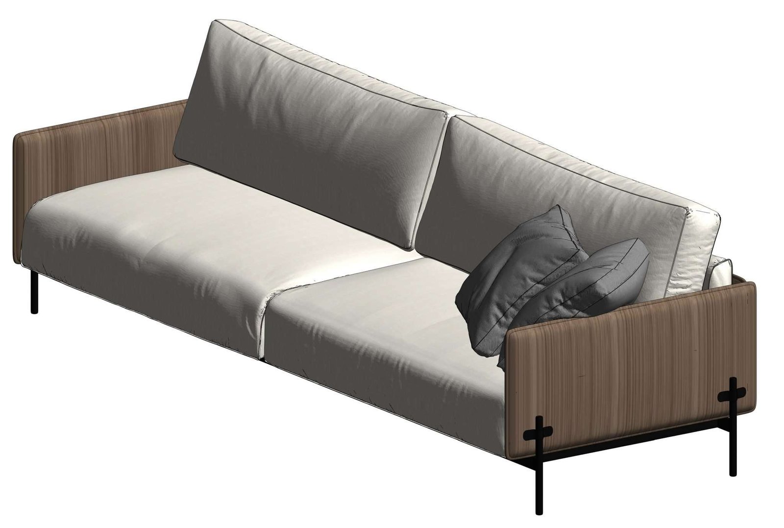 Revit Double Sofa 24 – Model And Object