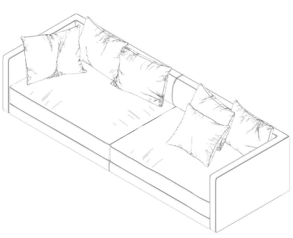 Revit Double Sofa 26 – Model And Object