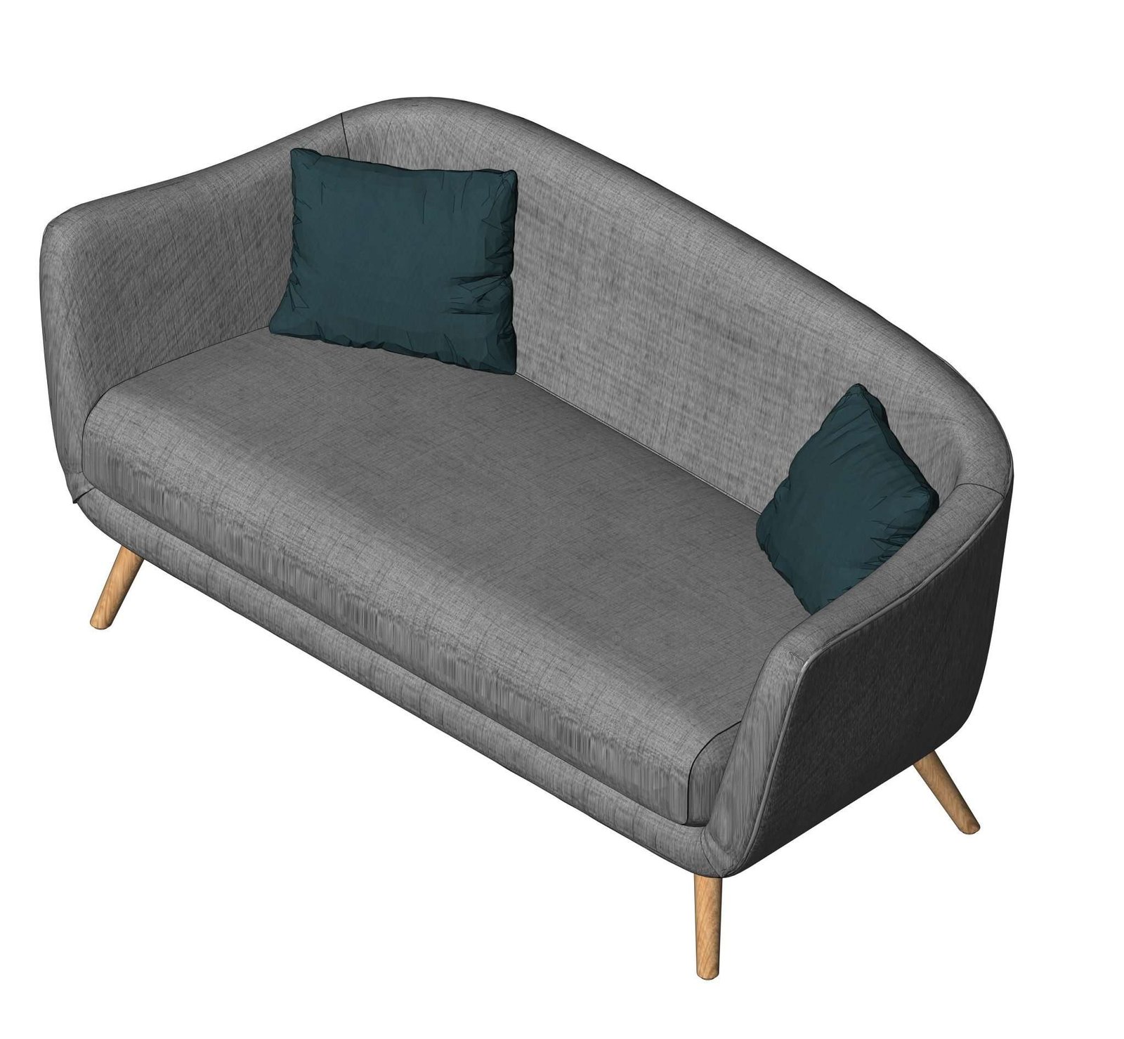 Revit Double Sofa 3 Model And Object