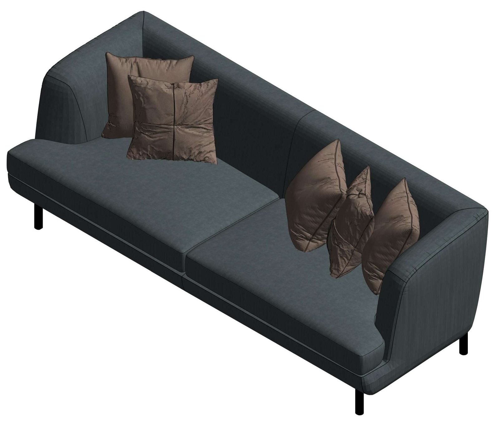 Revit Double Sofa 39 Model And Object