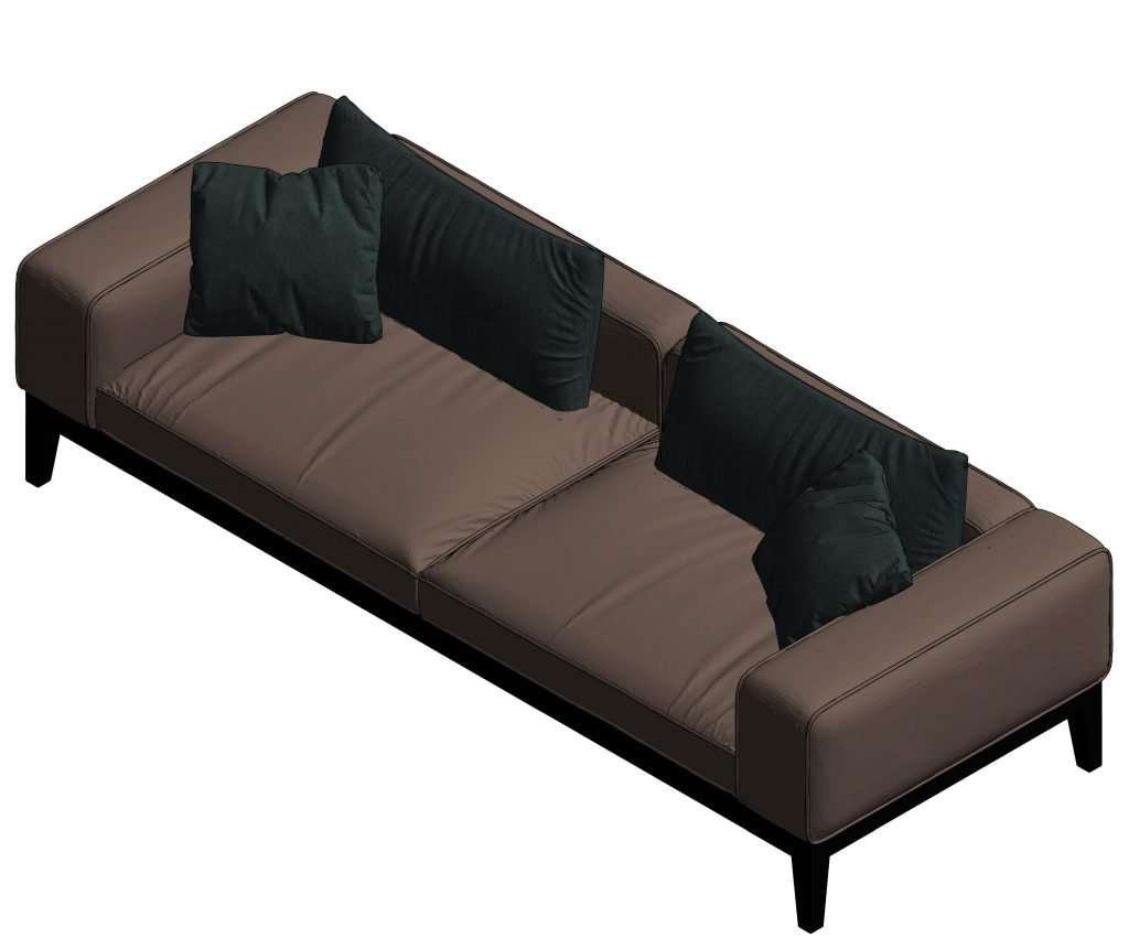 Revit Double Sofa 40 Model And Object
