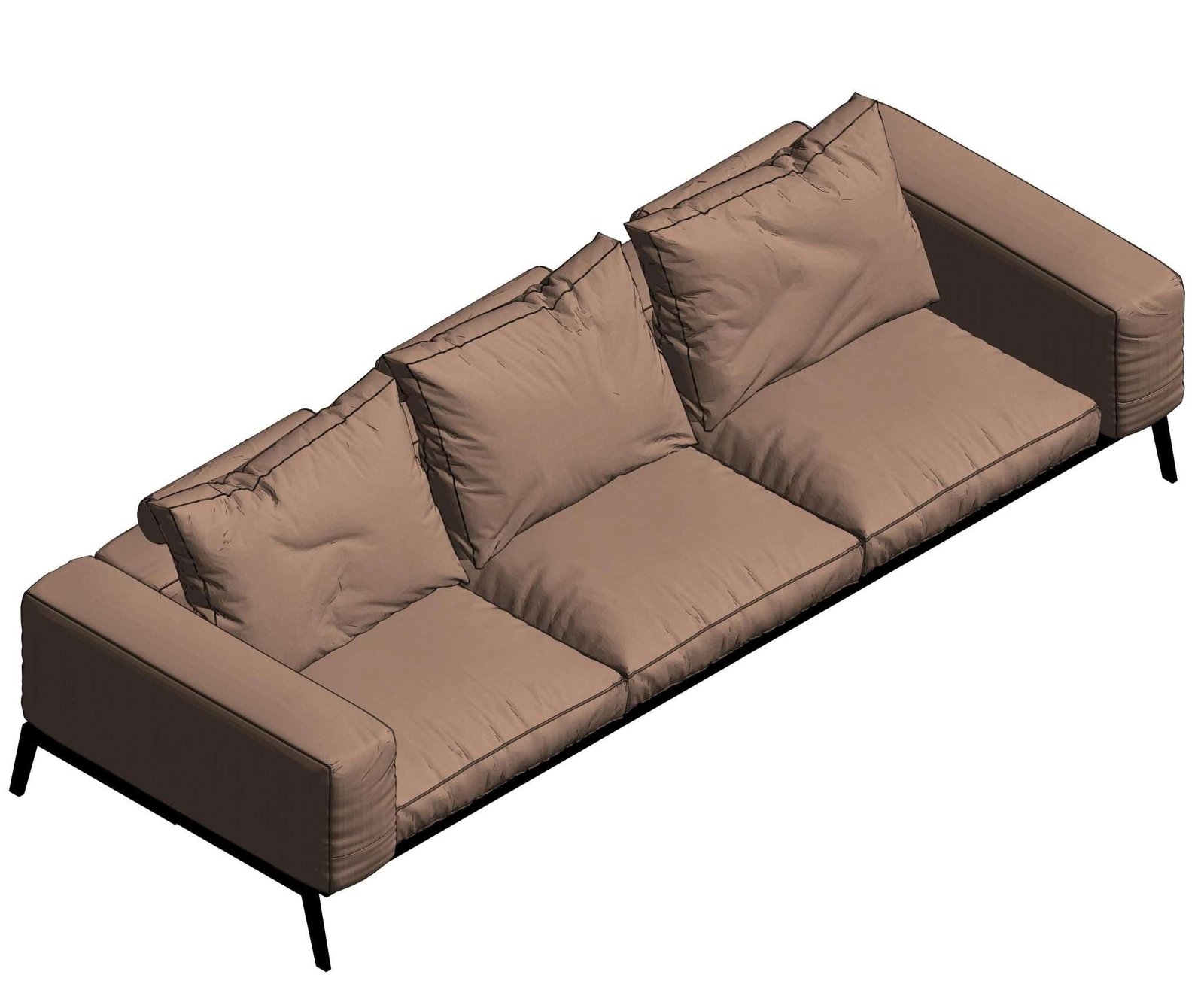 Revit Double Sofa 49 Model And Object