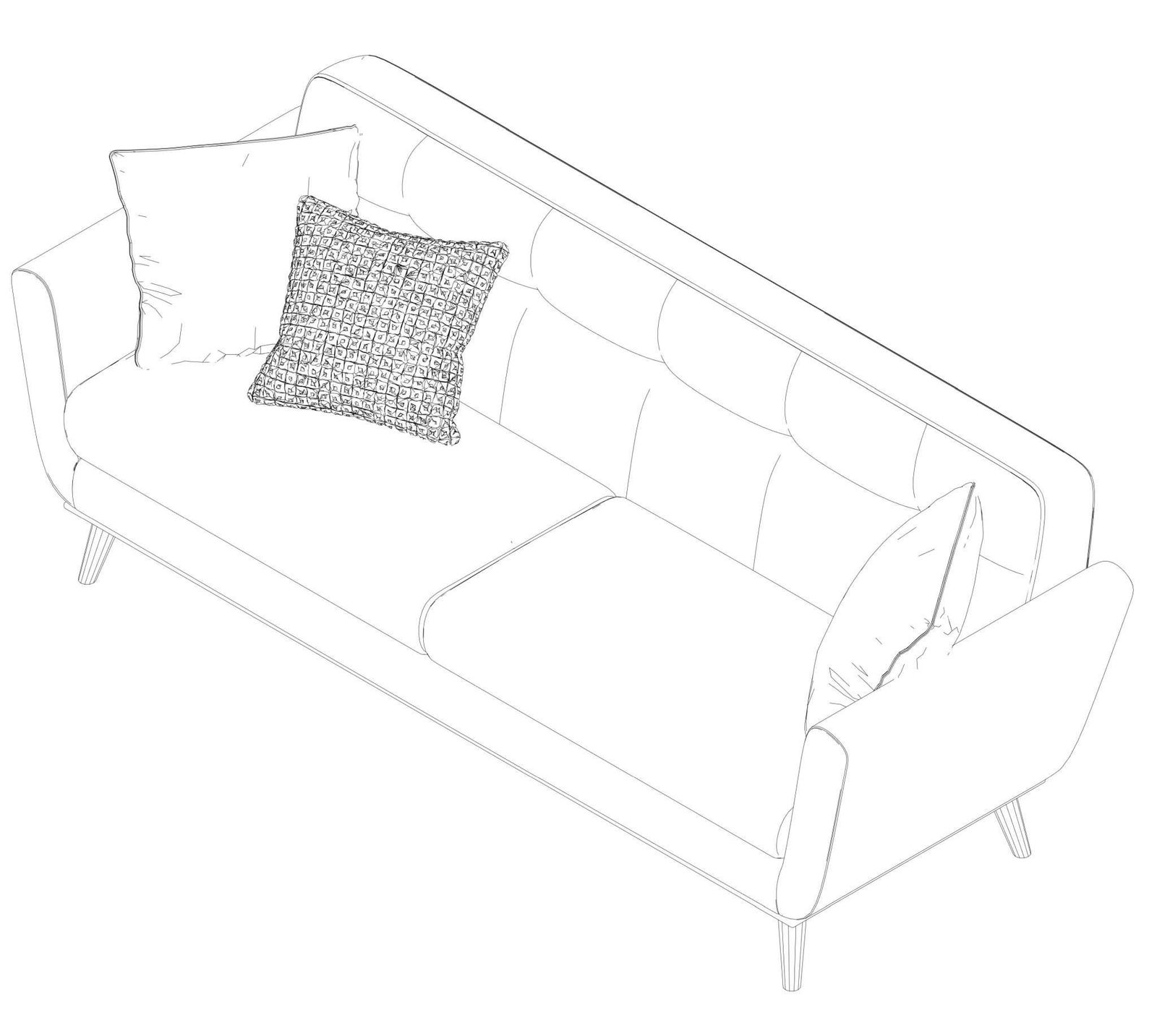 Revit Double Sofa 6 Model And Object
