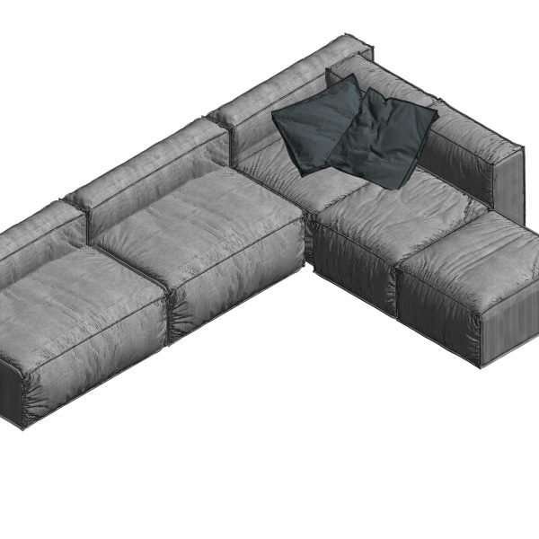 L shape revit sofa – Model And Object