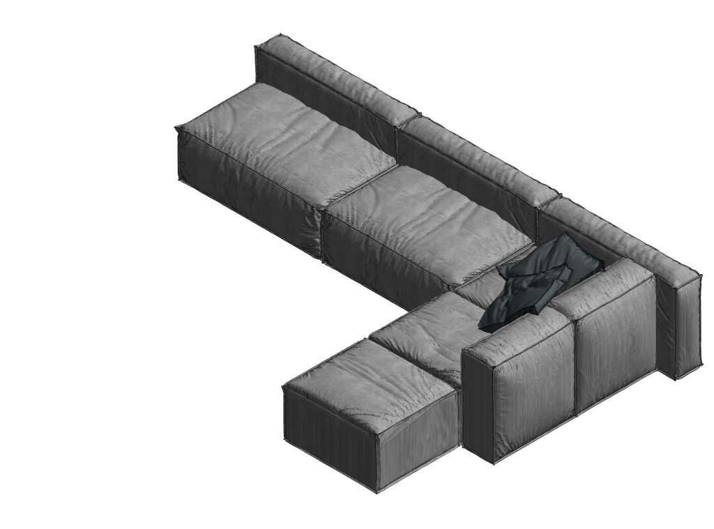 Revit Multi Sofa 6 – Model And Object