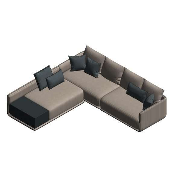 L shape revit sofa Model And Object