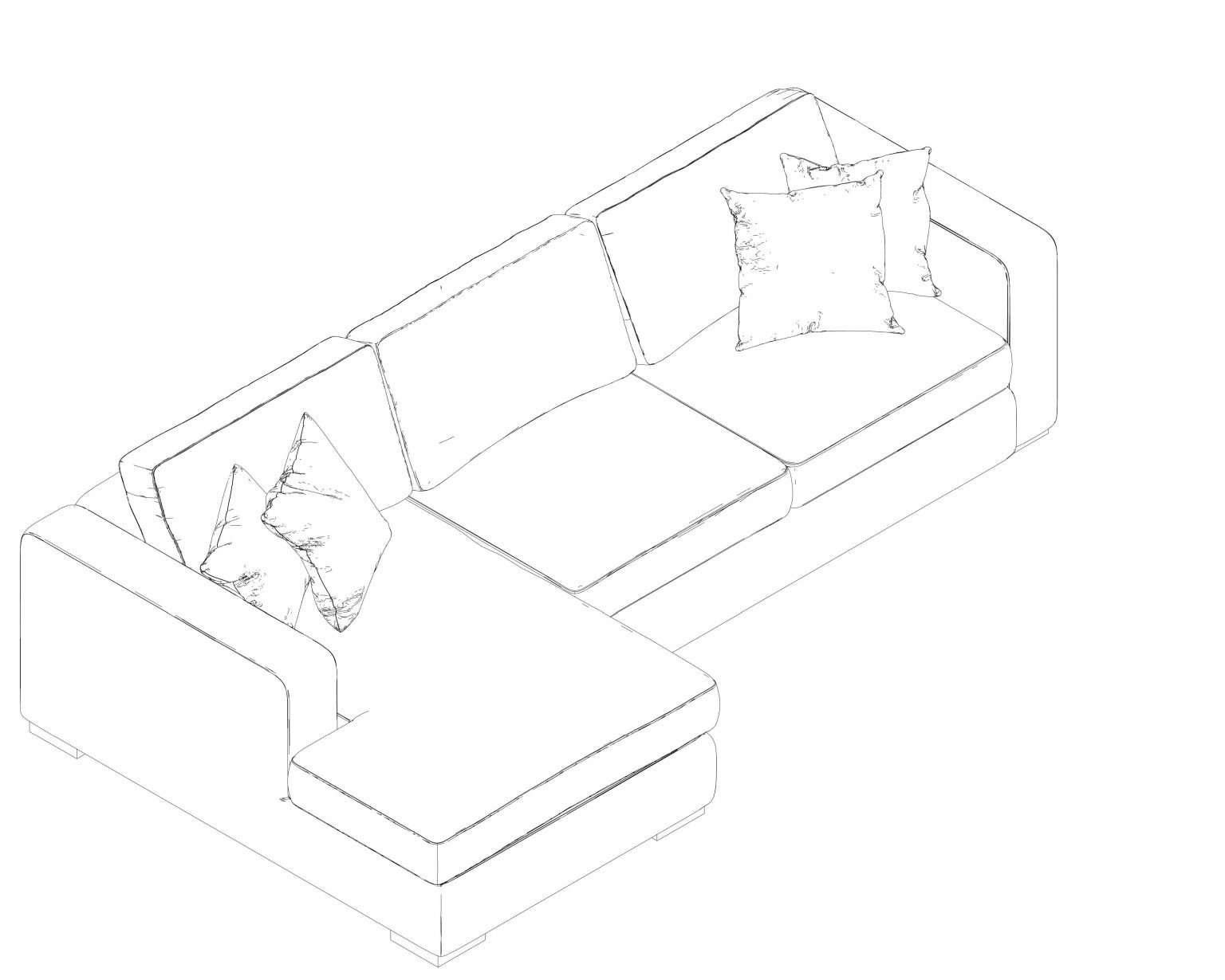 Revit Multi Sofa 8 - Model And Object