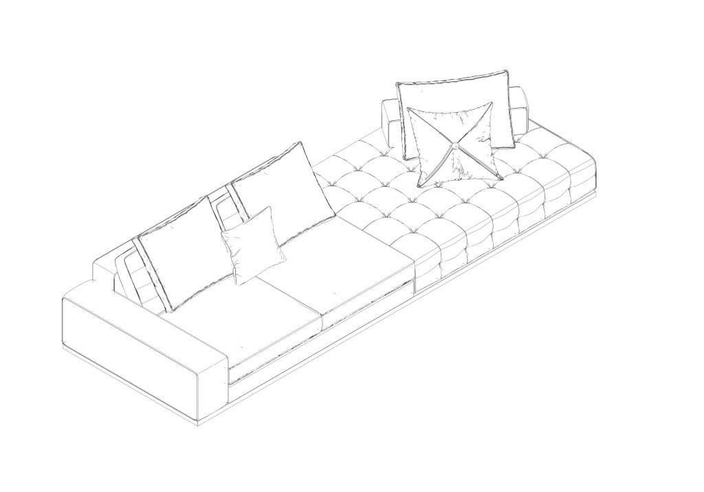 Revit Multi Sofa 17 - Model And Object